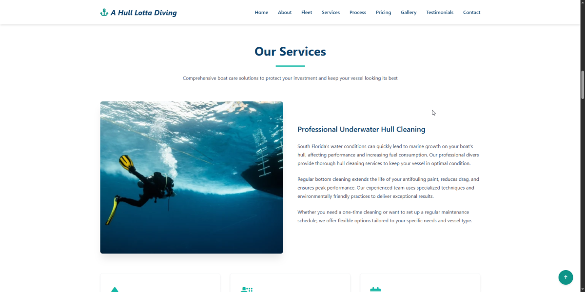 Professional Underwater Hull Cleaning